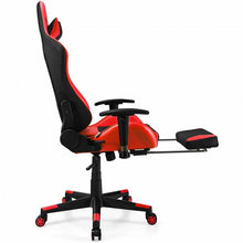 Load image into Gallery viewer, PU Leather Gaming Chair with USB Massage Lumbar Pillow and Footrest-Red
