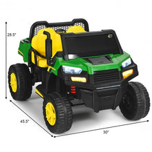 Load image into Gallery viewer, 12V Battery Powered Kids Ride On Dumpbed Truck RC-Green

