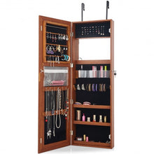 Load image into Gallery viewer, Lockable Storage Jewelry Cabinet with Frameless Mirror-Coffee
