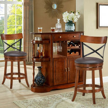 Load image into Gallery viewer, Set of 2 Bar Stools 360-Degree Swivel Dining Bar Chairs with Rubber Wood Legs-25 inch
