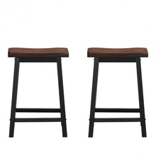 Load image into Gallery viewer, 24&quot; Height Set of 2 Home Kitchen Dining Room Bar Stools-Coffee
