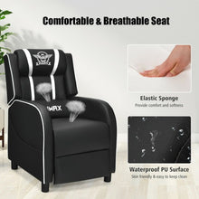 Load image into Gallery viewer, Massage Racing Gaming Single Recliner Chair-White
