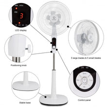 Load image into Gallery viewer, Fantask 16&quot; 2 Mode 2 Blades Remote Control Oscillating Pedestal Fan-White
