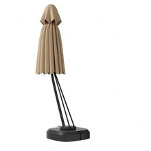 Load image into Gallery viewer, 11 Feet Outdoor Cantilever Hanging Umbrella with Base and Wheels-Beige
