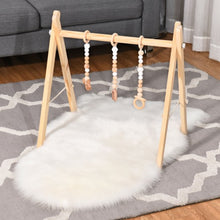 Load image into Gallery viewer, 3 Wooden Baby Teething Toys Hanging Bar-Natural
