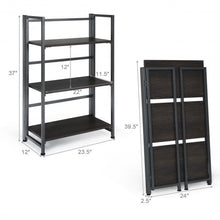 Load image into Gallery viewer, 3-Tier Portable Display Folding Bookshelf Storage Shelf-Silver

