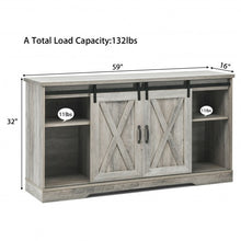 Load image into Gallery viewer, 59&quot; TV Stand with Adjustable Shelf and Sliding Barn Door Cabinet-Gray
