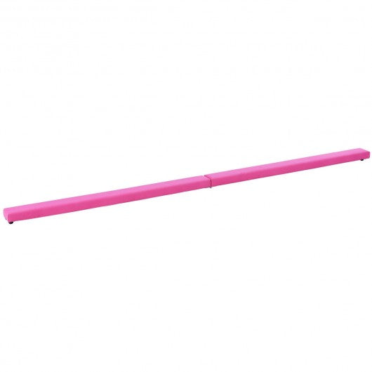 8' Gymnastics Performance Training Folding Floor Balance Beam-Pink