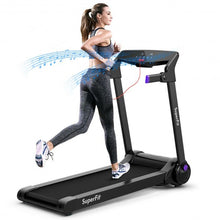 Load image into Gallery viewer, 3HP Folding Electric Treadmill Running Machine with Bluetooth Speaker-Purple
