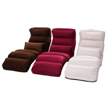 Load image into Gallery viewer, Folding Lazy Sofa Chair Stylish Sofa Couch Beds Lounge Chair W/Pillow-White
