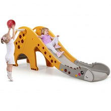 Load image into Gallery viewer, 3 in 1 Kids Climber Slide Play Set with Basketball Hoop-Yellow
