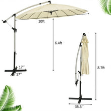 Load image into Gallery viewer, 10 Foot Patio Offset Umbrella Market Hanging Umbrella for Backyard Poolside Lawn Garden-Beige
