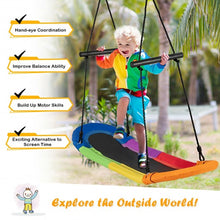 Load image into Gallery viewer, Saucer Tree Swing Surf Kids Outdoor Adjustable Oval Platform Set w/Handle-Color
