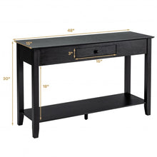 Load image into Gallery viewer, Console Sofa Side Accent Table with Drawer Shelf-Black
