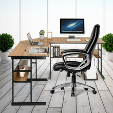 Load image into Gallery viewer, L-Shaped Computer Desk with Tiltable Tabletop-Walnut
