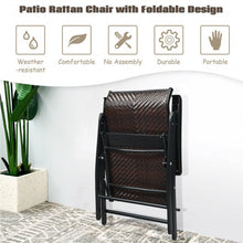 Load image into Gallery viewer, Patio Rattan Folding Chair with Armrest

