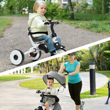 Load image into Gallery viewer, 4-in-1 Kids Baby Stroller Tricycle Detachable Learning Toy Bike-Gray
