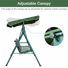 Load image into Gallery viewer, Loveseat Cushioned Patio Steel Frame Swing Glider -Green
