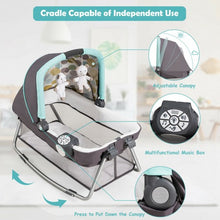 Load image into Gallery viewer, 4-in-1 Convertible Portable Baby Playard Newborn Napper with Music and Toys-Blue
