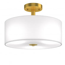 Load image into Gallery viewer, 3-Light Semi Flush Mount Ceiling Light Fixture Glass Drum Pendant Lamp
