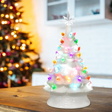 Load image into Gallery viewer, 14&quot; Pre-Lit Hand-Painted Ceramic Tabletop Christmas Tree
