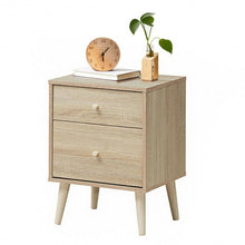 Load image into Gallery viewer, 2-Drawer Nightstand Beside End Side Table with Rubber Legs
