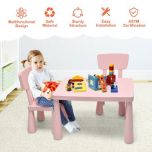 Load image into Gallery viewer, 3-Piece Toddler Multi Activity Play Dining Study Kids Table and Chair Set-Pink
