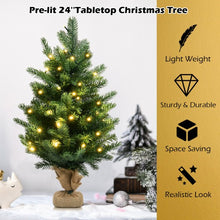 Load image into Gallery viewer, 24 Inch Tabletop Fir Artificial Christmas Tree with LED Lights
