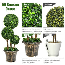 Load image into Gallery viewer, 30" Artificial Topiary Triple Ball Tree Indoor and Outdoor UV Protection
