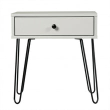 Load image into Gallery viewer, Nightstand Sofa End Table with One Drawer and Steel Pipe
