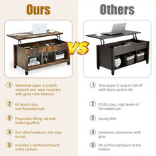 Load image into Gallery viewer, Lift Top Coffee Table with Hidden Storage Compartment- Brown
