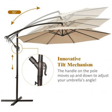 Load image into Gallery viewer, 10 Ft Patio Offset Hanging Umbrella with Easy Tilt Adjustment-Beige
