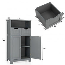 Load image into Gallery viewer, Bathroom Wooden Side Cabinet  with 2 Drawers and 2 Doors-Gray
