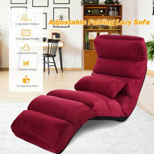 Load image into Gallery viewer, Stylish  Folding Lazy Sofa Chair with Pillow-Burgundy
