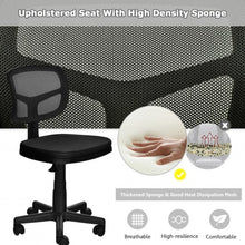 Load image into Gallery viewer, Armless Computer Chair w/Height Adjustment &amp; Breathable Mesh- Home Office-Black
