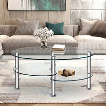 Load image into Gallery viewer, Tempered Glass Oval Side Coffee Table-Transparent
