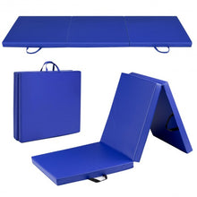 Load image into Gallery viewer, 6&#39; x 2&#39; Exercise Tri-Fold Gymnastics Mat w/ Carrying Handles-Blue
