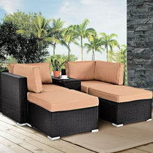Load image into Gallery viewer, 5 pcs Outdoor Rattan Wicker Sectional Chair Lounge Daybed Set
