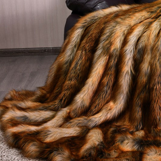 Soft Warm Fluffy for Bed Luxury Plush Faux Fur Blanket -L