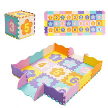 Load image into Gallery viewer, 75 Pieces Baby Foam Interlocking Play Mat with Fence with Detachable Numbers
