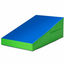 Load image into Gallery viewer, Incline Wedge Fitness Skill Tumbling Gymnastics Mat-Blue and Green
