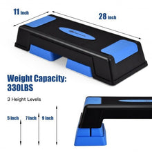 Load image into Gallery viewer, Aerobic Exercise Stepper Trainer with Adjustable Height 5&quot;- 7&quot;- 9&quot;-Blue
