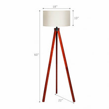 Load image into Gallery viewer, Modern Wood Tripod Floor Lamp with Foot Switch
