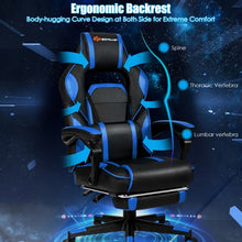 Load image into Gallery viewer, Massage Gaming Chair with Footrest and Lumbar Support
