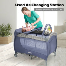 Load image into Gallery viewer, Foldable Baby Playard with Changing Station-Gray
