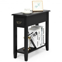 Load image into Gallery viewer, 2 Tier End Bedside Sofa Side Table Narrow Nightstand-Black
