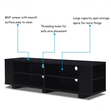 Load image into Gallery viewer, 59&quot; Console Storage Entertainment Media Wood TV Stand-Black
