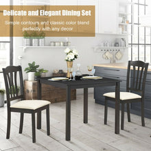 Load image into Gallery viewer, 3 Pieces Dining Set Square Table with 2 Padded Wooden Chairs
