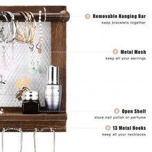 Load image into Gallery viewer, Wall Mounted Jewelry Rack with Removable Bracelet Rod
