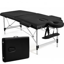 Load image into Gallery viewer, 84'' L Portable Adjustable Massage Bed w/ Carry Case for Facial Salon Spa -Black
